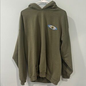 Right Coast Surf Shop hoodie in olive green